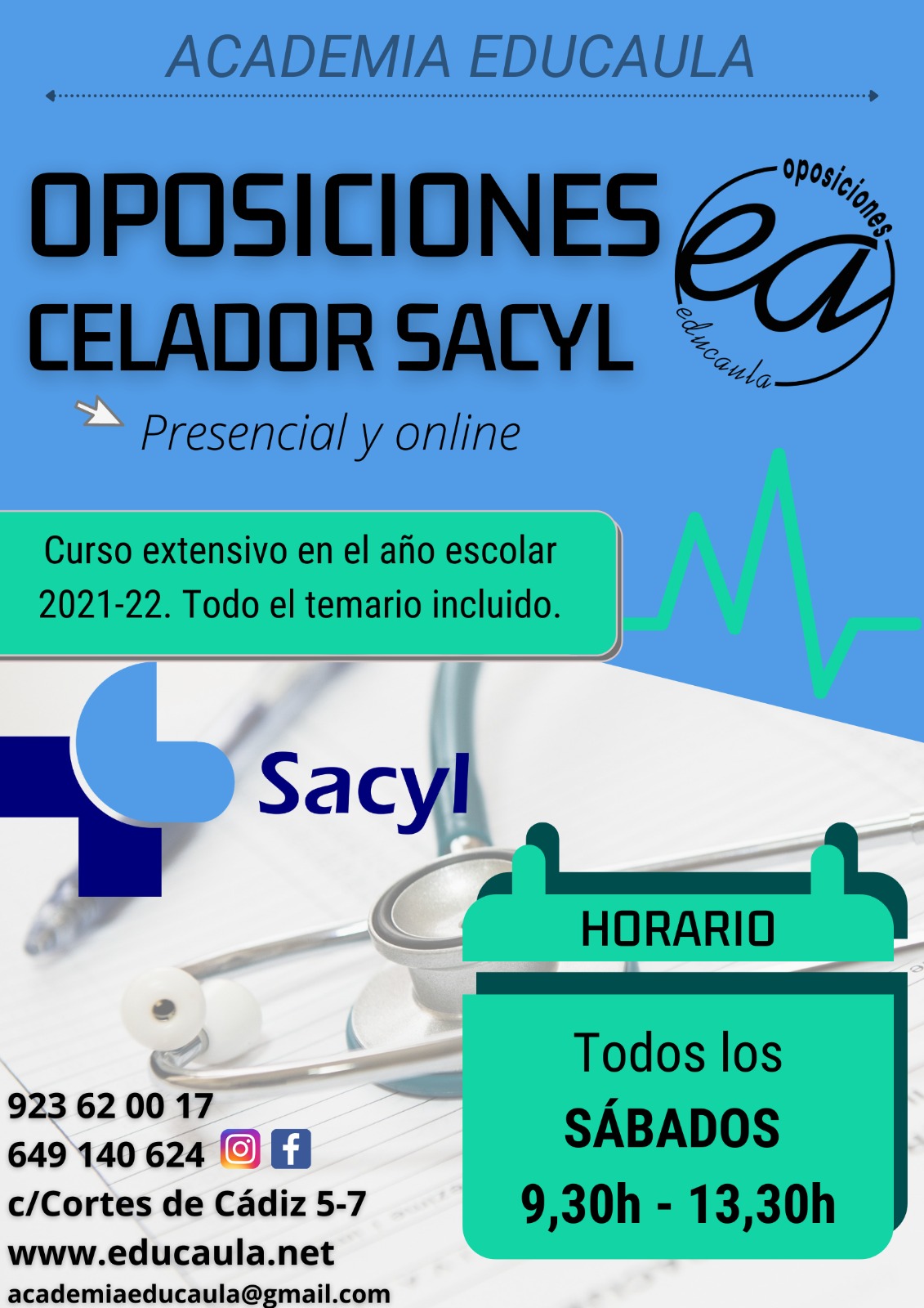 EDUCAULA PREPARA OPOSICIONES A CELADOR 2021-22 (PRESENCIAL Y ONLINE). COMIENZO EL 23 OCTUBRE.