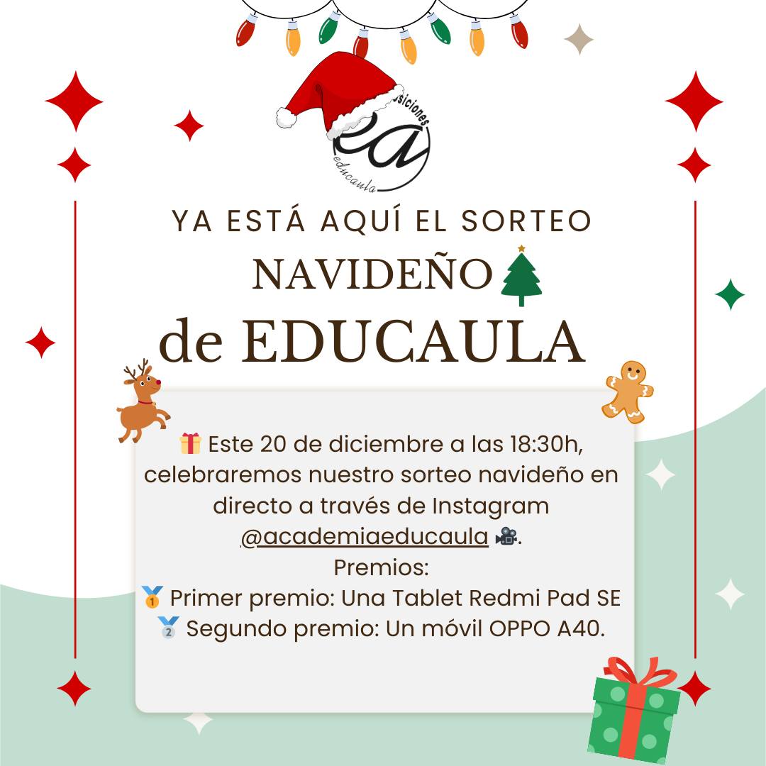 EDUCAULA ACADEMIA DE PREPARACIÓN DE OPOSICIONES DOCENTES SORTEO DE NAVIDAD 2024