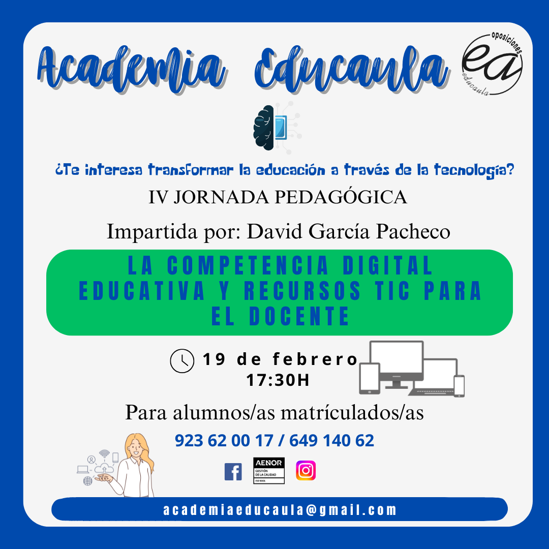 ACADEMIA EDUCAULA, JORNADA PEDAGÓGICA SOBRE LOS RECURSOS TIC
